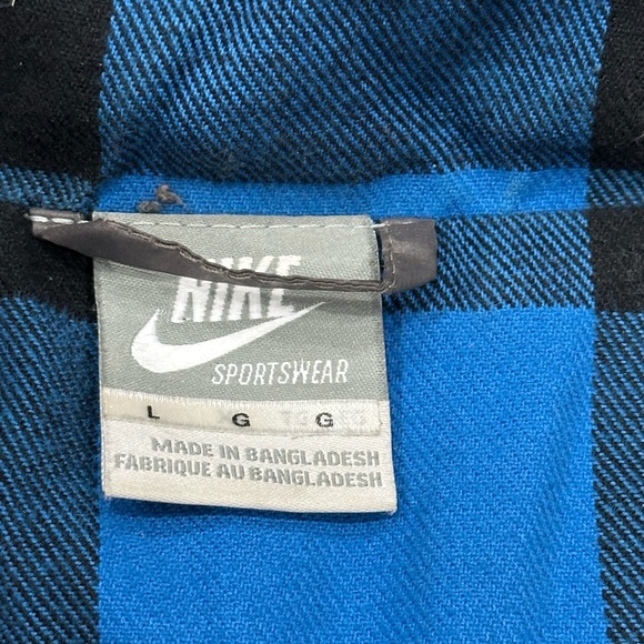 Nike Sportswear Large Puffer Jacket Coat Flannel Lined Gray Blue Down Goose - Picture 8 of 9
